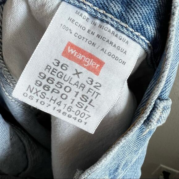 Wrangler Men’s Jeans Regular Fit 36X32 Work Denim Man Jeans - Picture 9 of 9